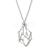 Crystal Cage Holder Necklace NJEW-JN04604-01-2