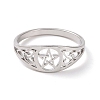 Pentacle with Sailor's Knot Finger Ring RJEW-P037-01P-2