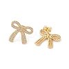 Brass Micro Pave Clear Cubic Zirconia Stud Earrings EJEW-S231-01G-2