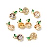 10Pcs 5 Colors Brass Micro Pave Cubic Zirconia Charms KK-CJ0004-08-8