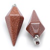 Natural & Synthetic Mixed Stone Pointed Pendants KK-E757-F-P-3
