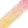 Gradient Color Baking Paint Glass Bead Strands X1-DGLA-A039-T2mm-A02-4