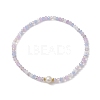 5Pcs 5 Styles Rondelle Faceted Glass Beaded Stretch Bracelets BJEW-JB10331-3