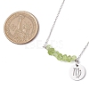 Natural Peridot Chip & Constellation Pendant Necklaces NJEW-JN05084-06-3