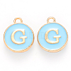 Golden Plated Alloy Enamel Charms X-ENAM-S118-04G-1