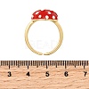 Brass Enemel Adjustable Open Cuff Rings for Women RJEW-I111-10G-03-5