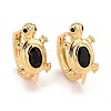 Real 18K Gold Plated Brass Cubic Zirconia Huggie Hoop Earrings EJEW-C012-06-2