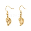 Brass Leaf Dangle Earrings EJEW-P218-01G-1