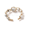 Adjustable Natural Howlite with Brass Rings G-B075-01G-06-3