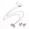 Flower 304 Stainless Steel Jewelry Sets SJEW-H302-15-2