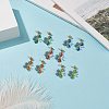 Glass Beaded Butterfly Dangle Stud Earring EJEW-JE05135-2