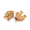 Brass Cloisonne Pendants KK-P251-A01-G-03-2