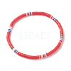 4Pcs 4 Color Handmade Polymer Clay Heishi Beads Stretch Anklets Set for Women AJEW-AN00467-4