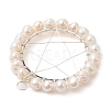 Natural Cultured Freshwater Pearl Round Beaded Ring Pendants PALLOY-JF02616-02-3