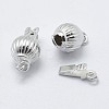 Anti-Tarnish Rhodium Plated 925 Sterling Silver Box Clasps STER-F037-012P-2