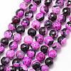 Natural Fire Crackle Agate Bead Strands G-K166-06F-8mm-07-1