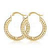 Brass Textured Hoop Earrings FS-WGEF2F9-01-1