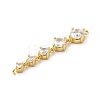 Rack Plating Brass Pave Cubic Zirconia Connector Charms KK-G458-02-4