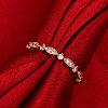 Romantic Korean Style Brass Cubic Zirconia Finger Rings for Valentine's Day RJEW-BB00556-03-4