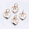 Brass Micro Pave Clear Cubic Zirconia Charms ZIRC-J040-09RG-NR-1