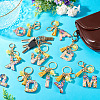 Alloy Resin Polygon Keychains KEYC-TADJ0002-03G-D-4