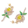 Glass Seed Beads Dangle Stud Earrings EJEW-MZ00326-02-4