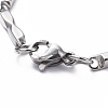 Unisex 304 Stainless Steel Bar Link Chain Bracelets BJEW-L637-44-P-3