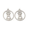 201 Stainless Steel Laser Cut Pendants STAS-P428-10P-03-1