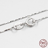 Rhodium Plated 925 Sterling Silver Coreana Chain Necklaces STER-M086-17B-1