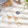 Olycraft 32Pcs 8 Styles Cat Head Paw Print Alloy Open Back Bezel Charms PALLOY-OC0002-99-5