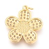 Brass Micro Pave Clear Cubic Zirconia Pendants KK-I683-05-3