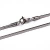 Non-Tarnish 304 Stainless Steel Square Snake Chains Necklaces NJEW-K049-06P-2