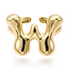 Brass Letter Open Cuff Rings for Women RJEW-G313-01W-G-1