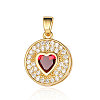 Brass Micro Pave Cubic Zirconia Pendants ZIRC-OY001-02G-1