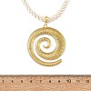 304 Stainless Steel Vortex Pendant Twisted Nylon Cord Necklaces for Women NJEW-JN06453-4