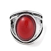 Oval Resin Finger Ring RJEW-B107-16AS-02-3