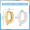 GOMAKERER 2 Pairs 2 Colors 925 Sterling Silver Hoop Earring Findings FIND-GO0001-69-2