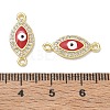 Brass Micro Pave Clear Cubic Zirconia Connector Charms CU-CBA6305-12G-A-3
