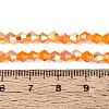 AB Color Plated Transparent Glass Beads Strands GLAA-G127-01-02B-2