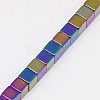 Electroplate Non-magnetic Synthetic Hematite Beads Strands G-J170A-3x3mm-04-3