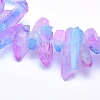 Electroplated Natural Quartz Crystal Beads Strands G-P368-06A-3