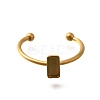 304 Stainless Steel Open Cuff Ring Components STAS-M057-01A-G-2