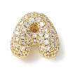 Brass Micro Pave Cubic Zirconia Beads KK-P290-61G-A-1