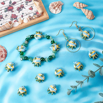 15Pcs Handmade Porcelain Beads PORC-BBC0001-01C-1