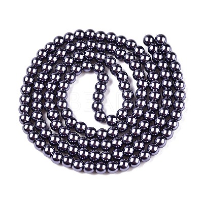 Baking Paint Pearlized Glass Pearl Round Bead Strands HY-Q003-10mm-73-1