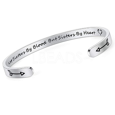 Inspirational 304 Stainless Steel Cuff Bangles FS-WG30F15-02-1