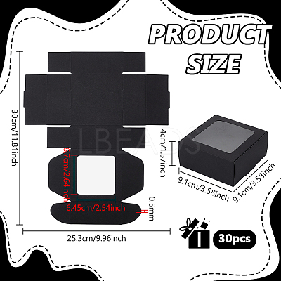 Foldable Creative Kraft Paper Mailer Boxes with Visible Window CON-WH0113-08B-01-1