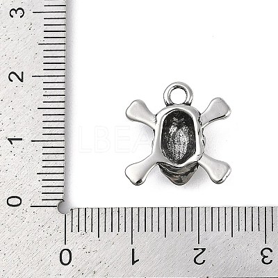 316 Surgical Stainless Steel Micro Pave Cubic Zirconia Pendants STAS-G349-40AS-1