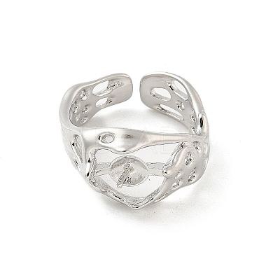 Brass Open Cuff Ring Settings KK-G518-08P-01-1