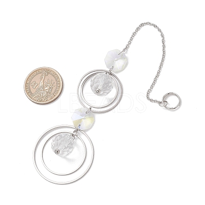 Glass Beads & Brass Hanging Suncatchers HJEW-JM04748-1